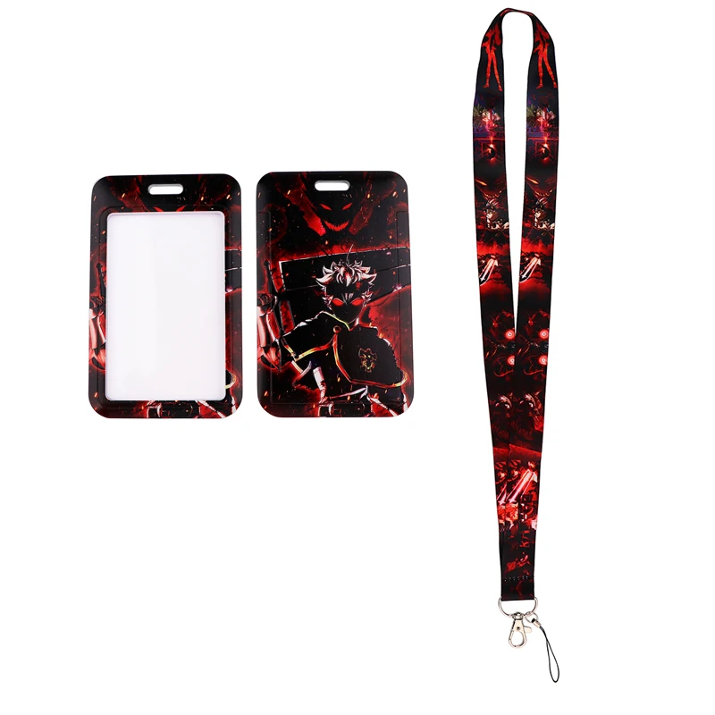 

24pcs/lot MD1237 Anime Black Clover Keychain Ribbon Lanyards for Key ID Card Phone Straps Hanging Rope Students Badge Holder