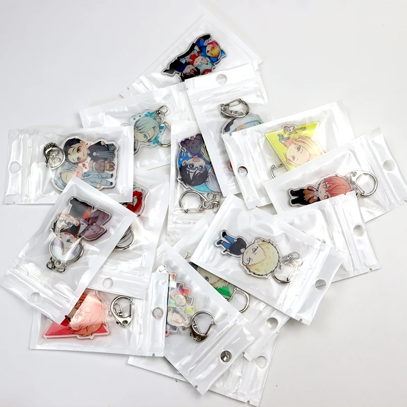 

Genshin Impact Diluc Venti Klee Keqing Xiao Keychain Anime Cartoon Double Sided Transparent Acrylic Key Holder Ring Accessories