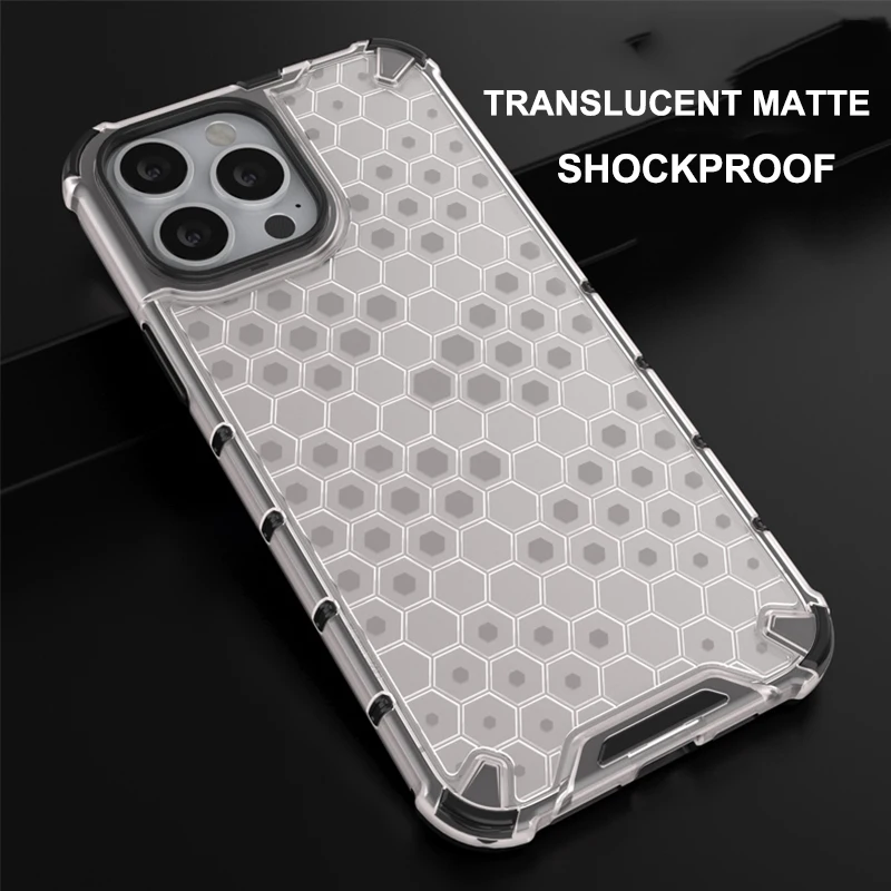 

Airbag Honeycomb Shockproof Armor Transparent Case for iPhone 11 12 13 Pro Max Mini XR X XS 7 8 Plus SE 2020 Hard PC Phone Cover