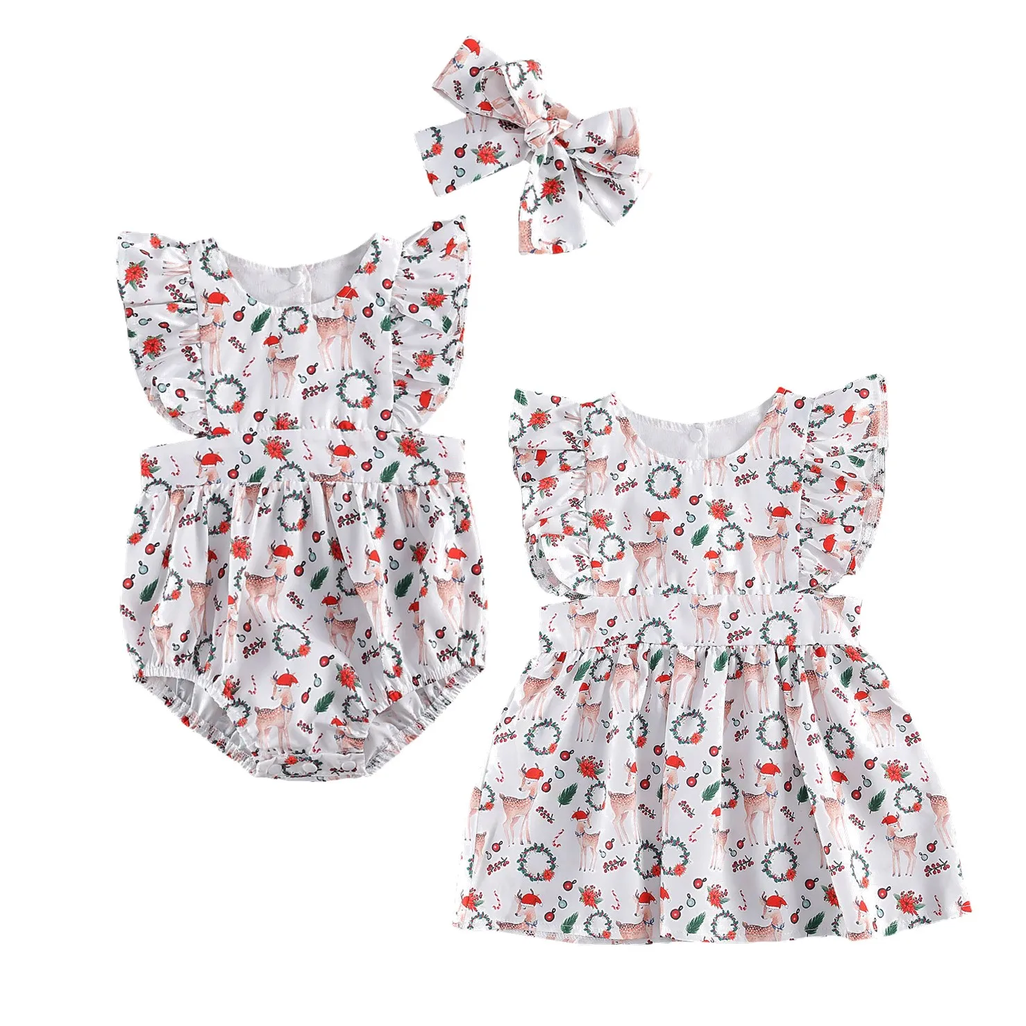 Pudcoco 2020 Рождество младенческой Девочки сестра семья Одинаковая одежда олень