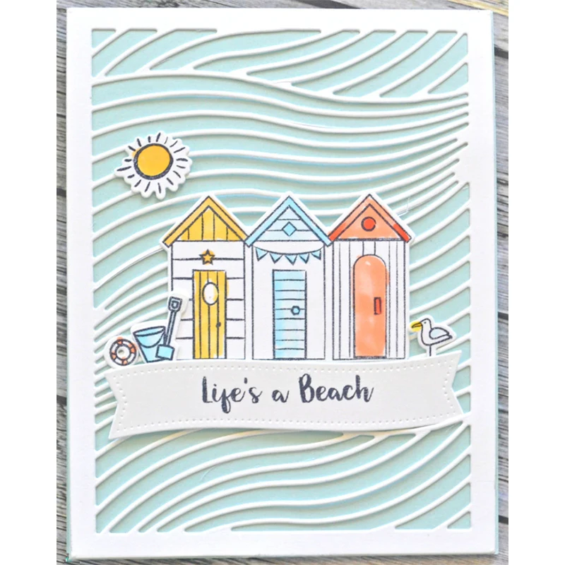 Новинка 2021 прямоугольная рамка волнистый полосатый фон металлические Вырубные