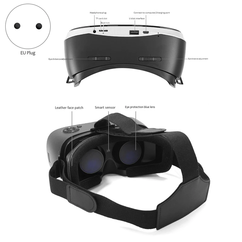 V61 VR очки 3D все в одном шлем WIFI подключение Смарт Bluetooth виртуальные 1080P HD 3500Mah (ЕС