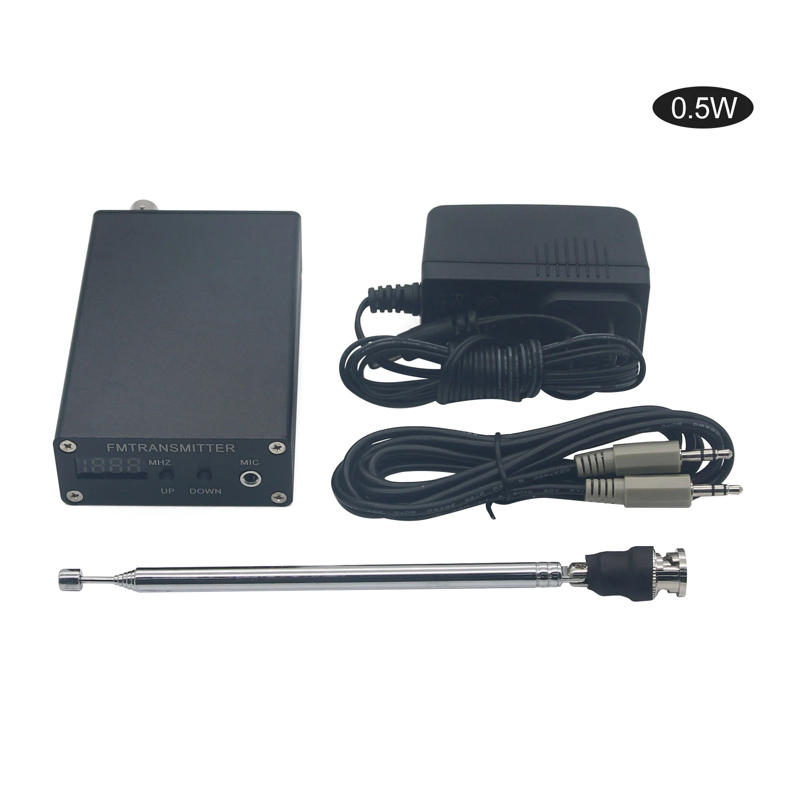 

0.5W Digital Wireless Headphone Stereo MP3/FM Transmitter Audio Transmission Radio PLL Black