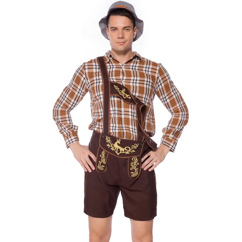 Костюм Октоберфест Lederhosen баварский Немецкий фестиваль пива Хэллоуин для мужчин