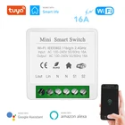 Умный мини-выключатель Tuya с Wi-Fi, 16 А, таймер с 2-сторонним управлением, беспроводные переключатели, автоматизация умного дома, Совместимость с Alexa Google Home