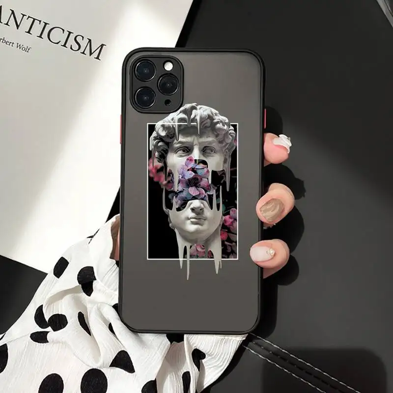 

Medusa David plaster art Phone Cases matte transparent For iphone 7 8 11 12 plus mini x xs xr pro max cover