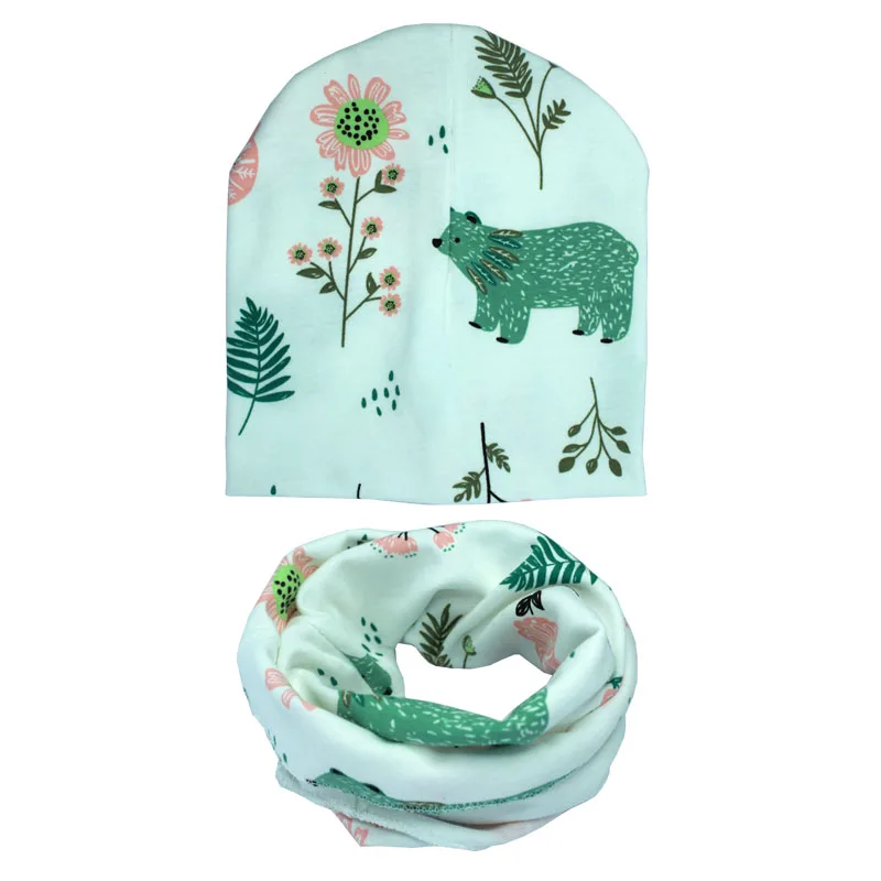 Новинка 1 комплект хлопковая детская шапка шарф весенние детские шапки с
