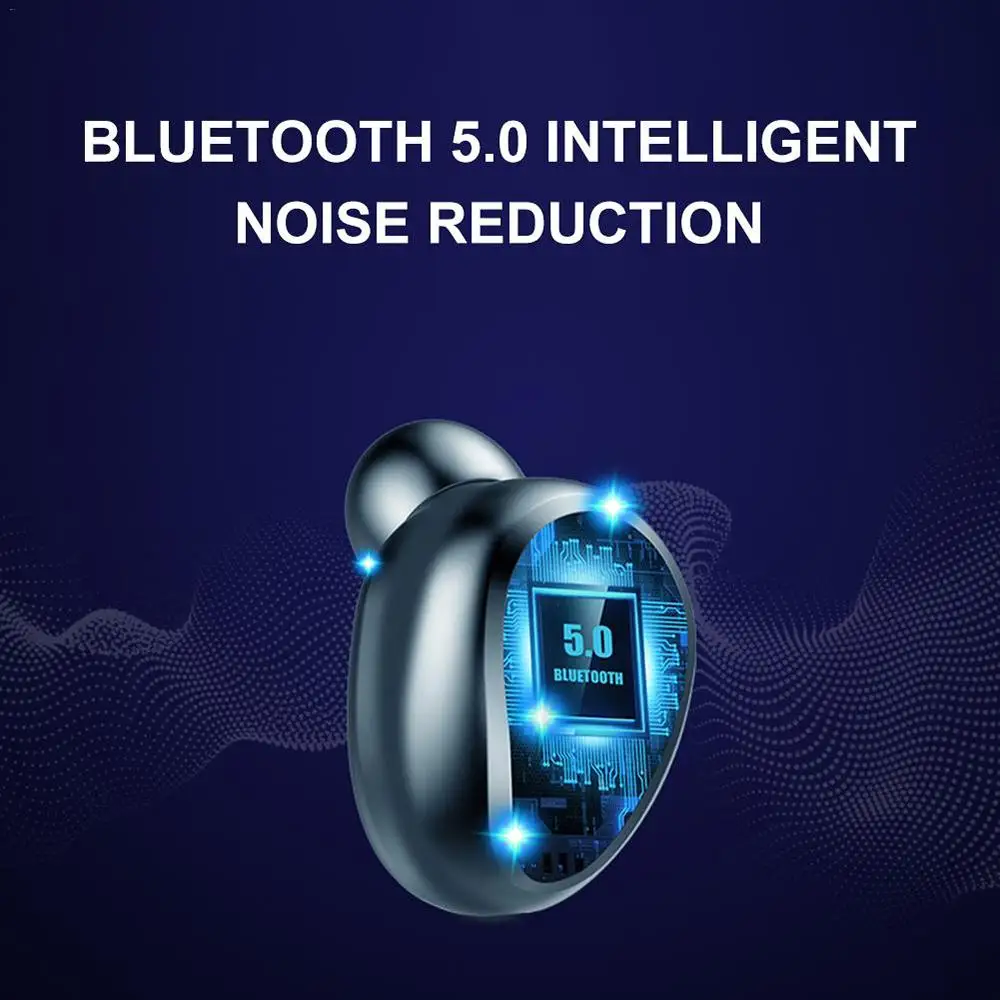 Беспроводной Bluetooth наушники мини невидимый светодиодный Мощность цифровой