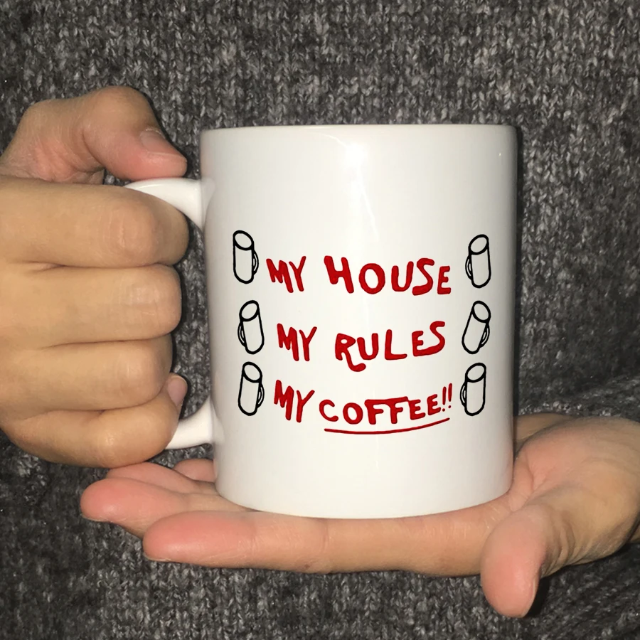 Knives Out My House Rules 11oz Ceramic Christmas Gift Mug for Tea, Milk, and Coffee image 4