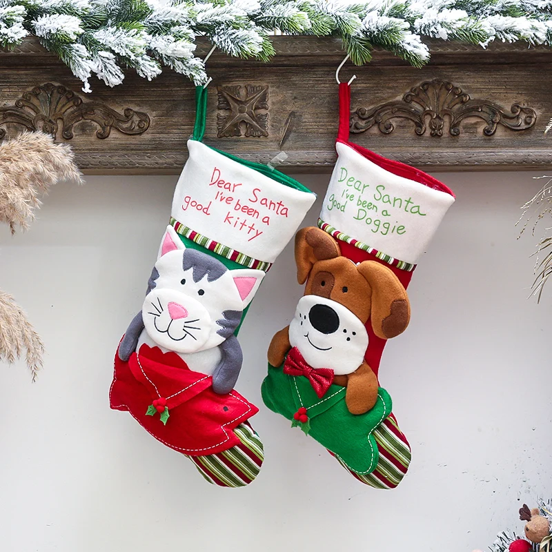 1 шт. рождественские украшения для кошек и собак новогодние носки дома