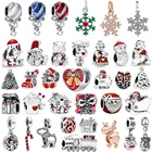Новые Модные подвесные бусины в виде поезда, оленя, дерева, снежинки, подходят для оригинального браслета Pandora, женские Украшения сделай сам, подарки для изготовления украшений
