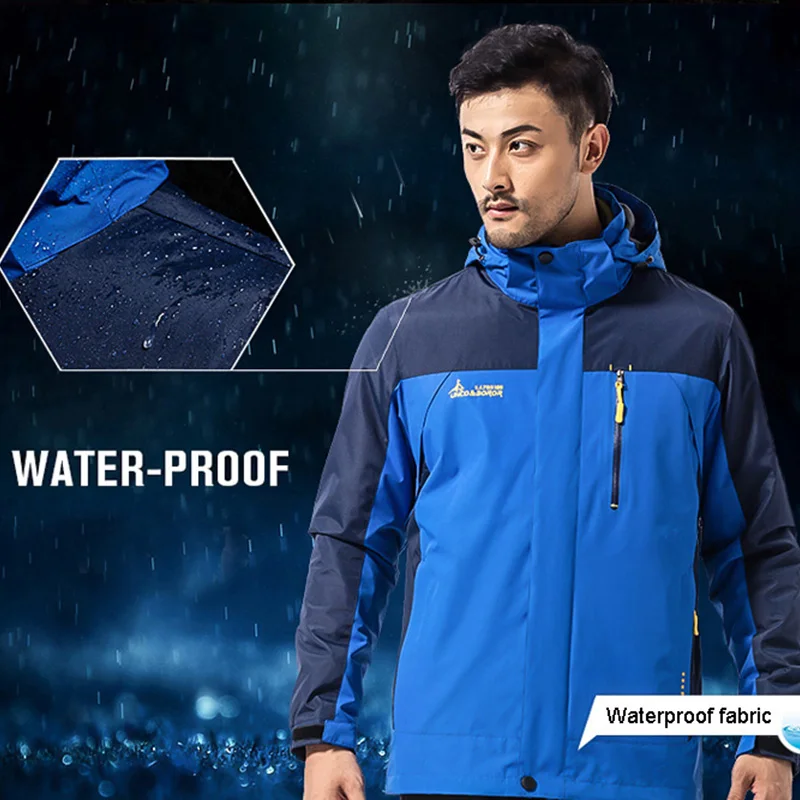 Зимняя Лыжная куртка для мужчин Толстая теплая ветрозащитная водонепроницаемая