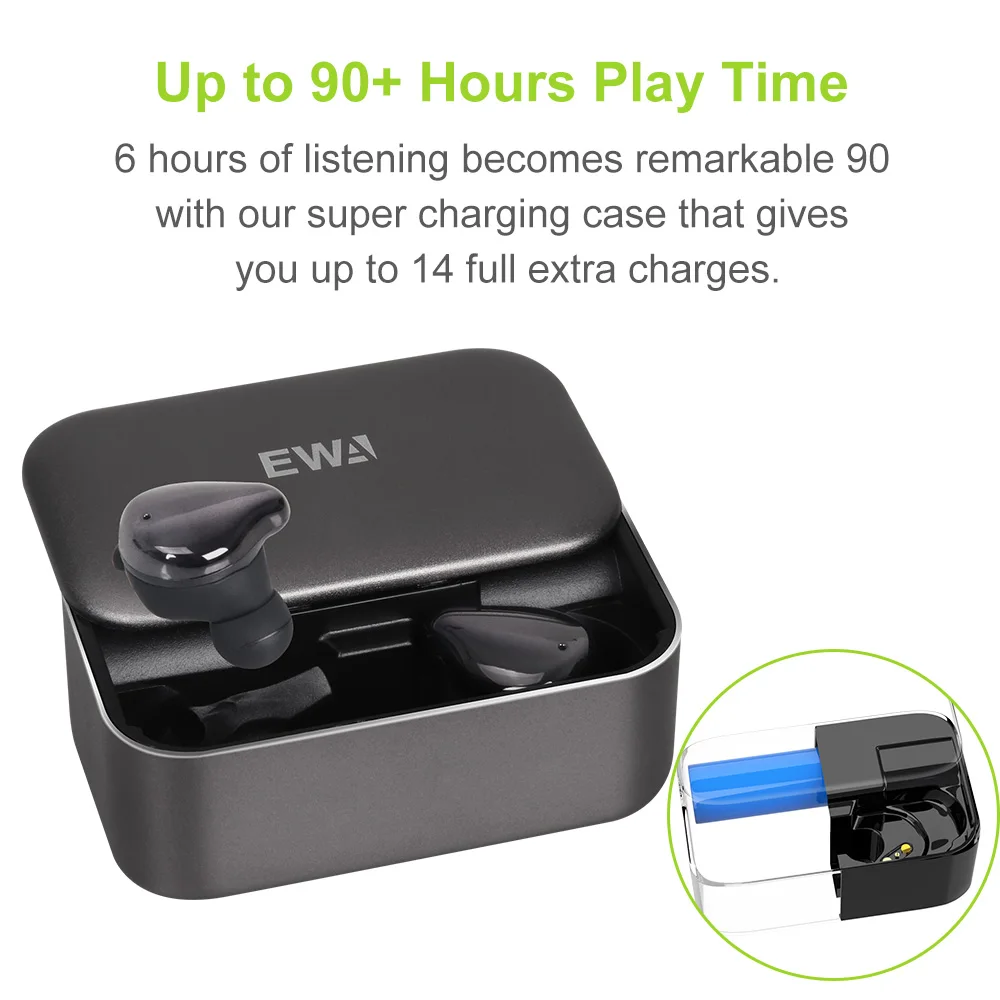 EWA, беспроводные наушники, 3D стерео, высокое качество звука, Bluetooth 5,0, наушники, большая емкость, батарея, гарнитура T200