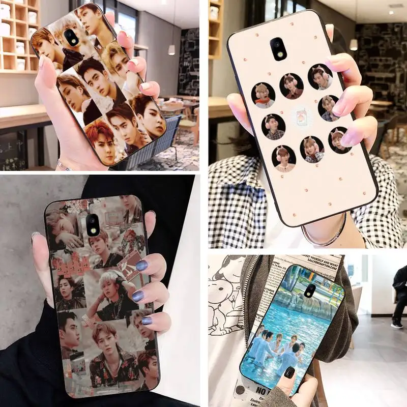 EXO черный чехол для мобильного телефона Samsung J2 J200 J4Plus J5Prime J6 J7 J2prime J2Pro