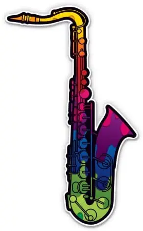 

Express Saxophone Colorful - Vinyl Sticker Waterproof Decal
