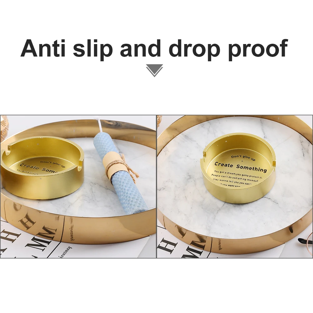 

1PC Marble Round Tray Tabletop Organizing Storage Tray Elegant Round Marble Storage Plate For Dorm Store Home