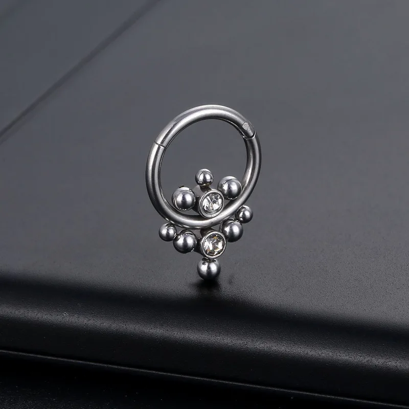 

1PC Stainless Steel Real Septum Rings Pierced Piercing Septo Nose Ear Cartilage Tragus Helix Piercing Clicker Rings Body Jewelry