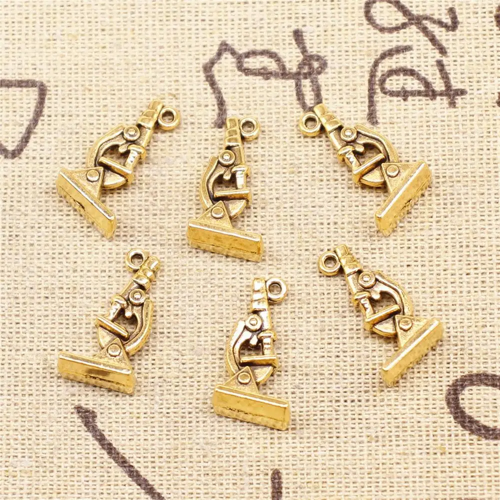 

Pendants Jewelry Making 5pcs 21x11mm Antique Gold Color Microscope Charms