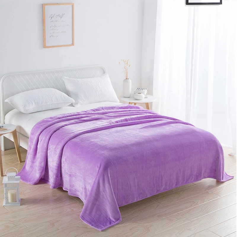 Коралловое Флисовое одеяло для сна мягкие летние покрывала дивана однотонное