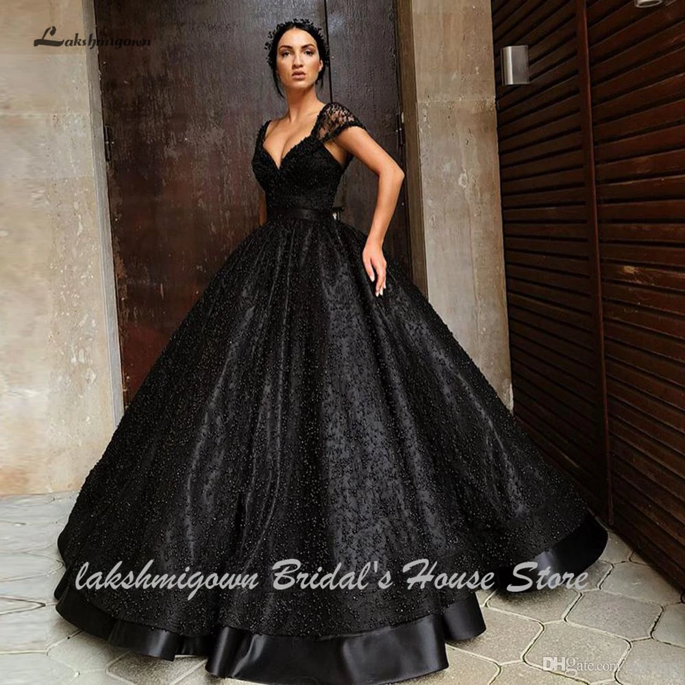 Lakshmigown роскошные черные жемчужные свадебные платья 2019 Hochzeit принцесса свадебное