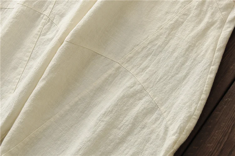 

women Harem pants spliced lantern trousers linen loose pants ankle length white pant retro elastic waist pantalones