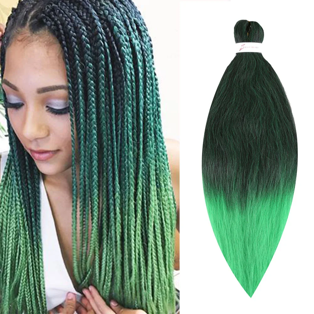 

Saisity Easy Crochet Hair 20"75g/pack Xpression Extensions Braiding Hair Pre-stretched Synthetic EZ Low Temperature Fiber Hair