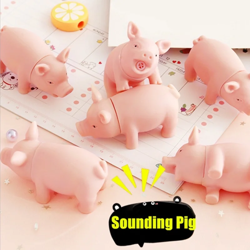 

Забавная розовая мини-свинка со звуком, сжимаемая игрушка, детские игрушки для будущей матери, милый снятие стресса, говорящая Свинья, детск...
