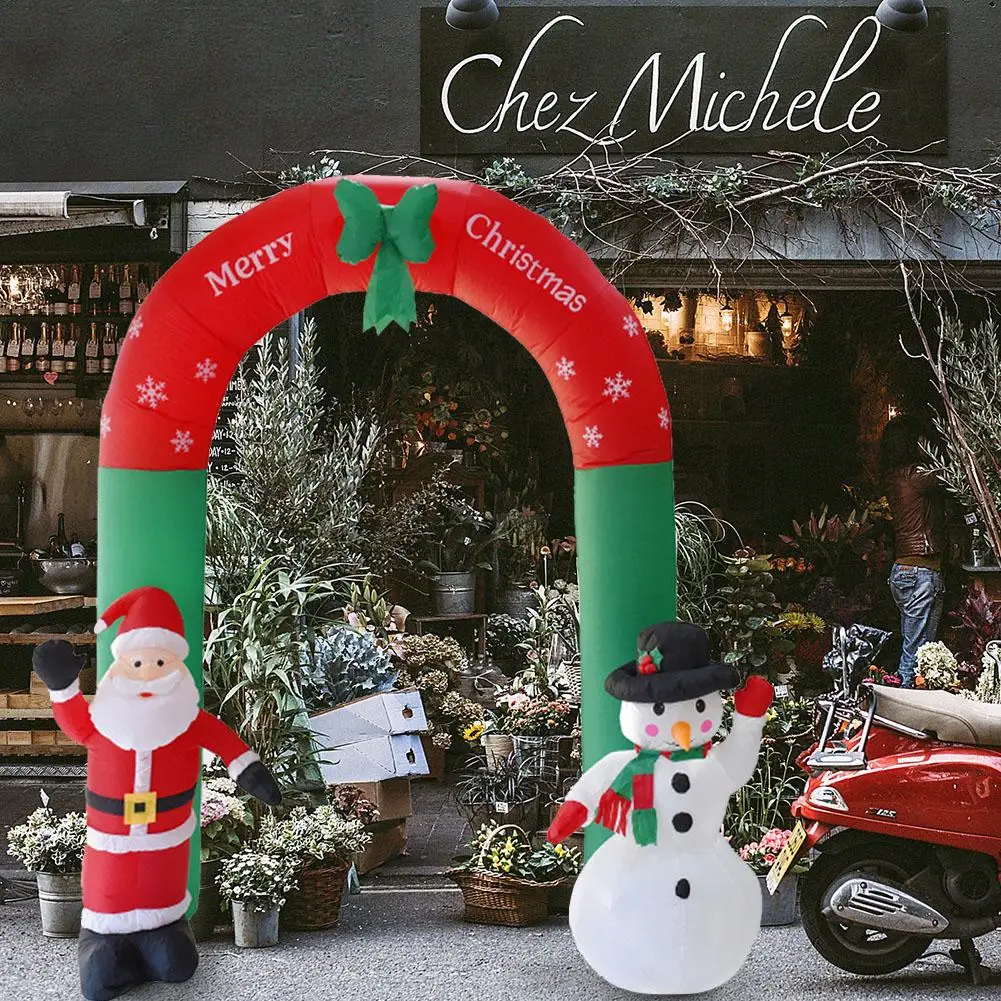 

2.4m Inflatable Arch Santa Claus Snowman Christmas Outdoors Ornaments Xmas New Year Party Home Shop Yard Garden Decoration