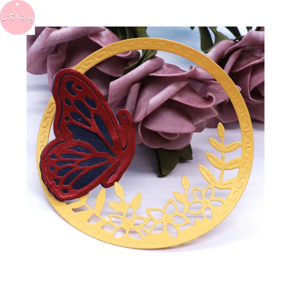 Кружевной круглый металлический Трафаретный вырубной штамп Скрапбукинг