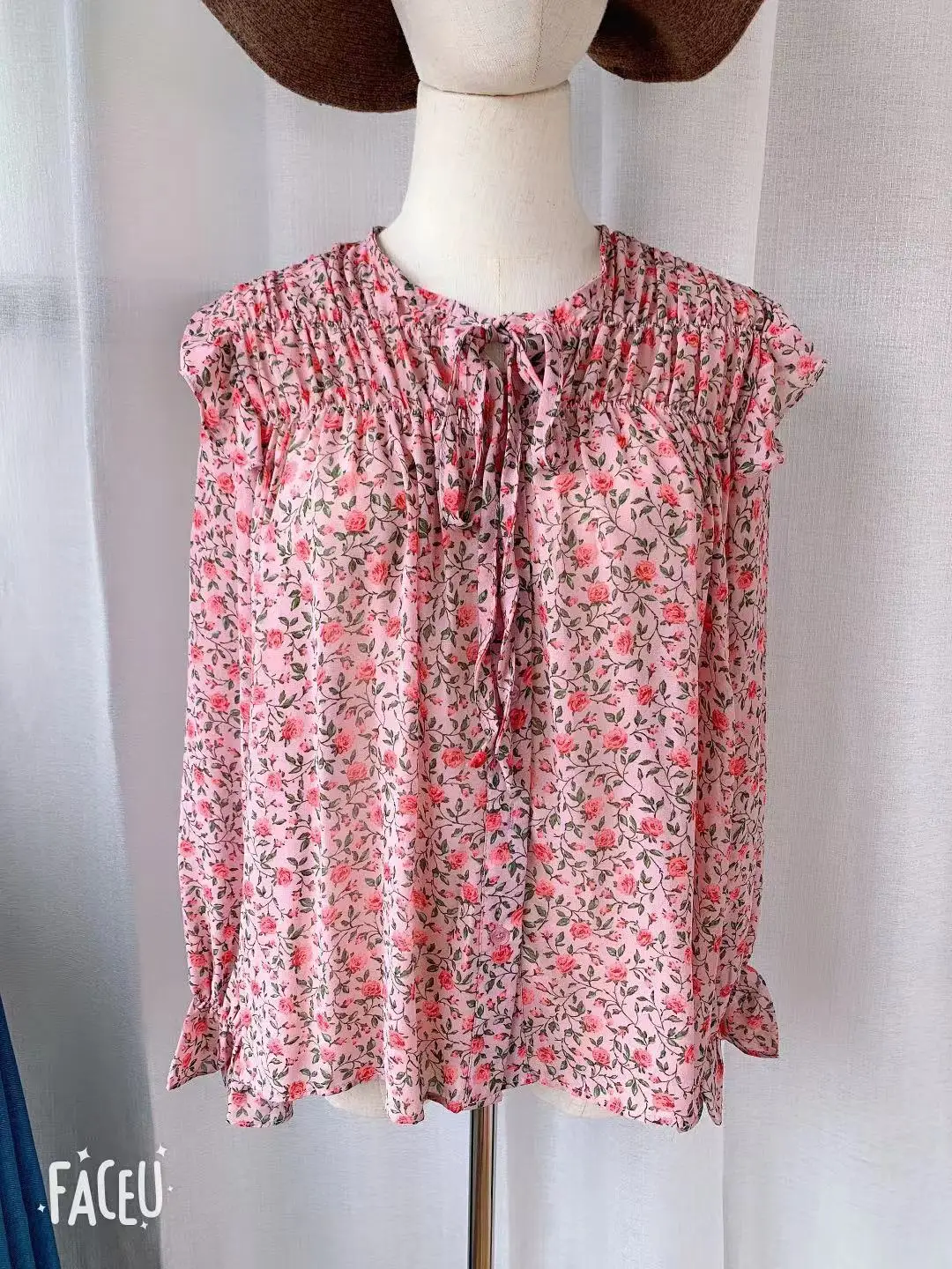 Новая летняя рубашка с длинными рукавами для девочек цветочные рубашки рюшами и