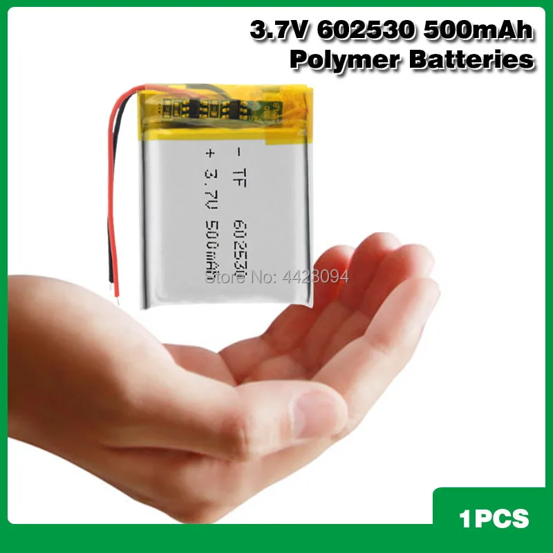 

602530 3.7V 500MAH lithium polyer Rechargeable battery for bluetooth headphone MP3 MP4 MP5 GPS DVD MID camera Driving Recorder