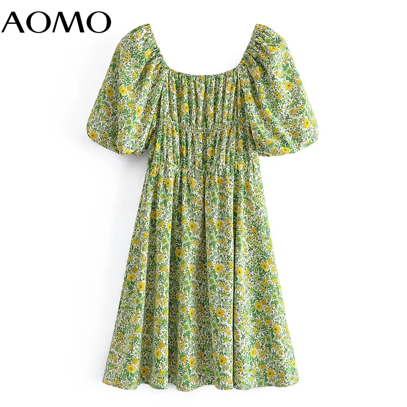 

Женское винтажное платье в стиле бохо, с коротким рукавом и квадратным вырезом