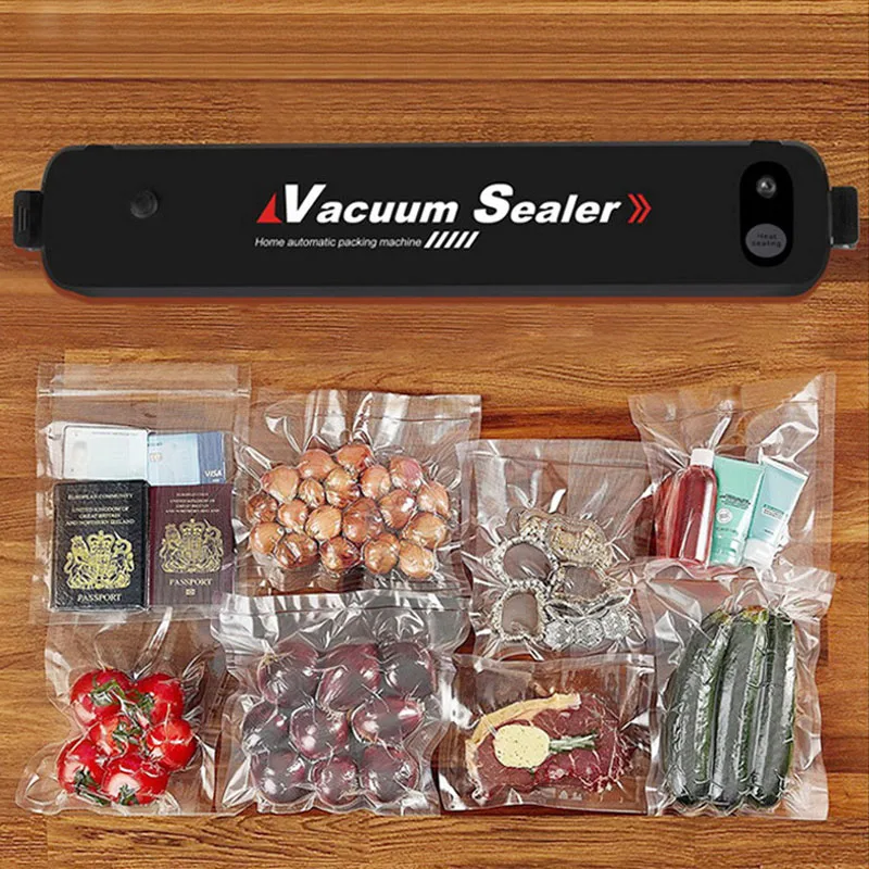 Home Automatic Vacuum Sealer for Food Saver Sous Vide Cooking 100-240V Packaging Air Sealing Packer Machine FDA with 15Pcs Bags | Бытовая