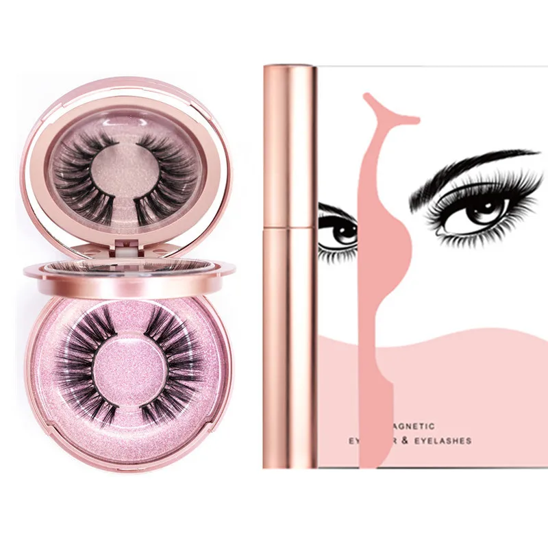 Набор из 2/3 пар двойных магнитных ресниц с натуральным подводкой и магнитом, толстые ложные ресницы с щипцами для макияжа глаз.