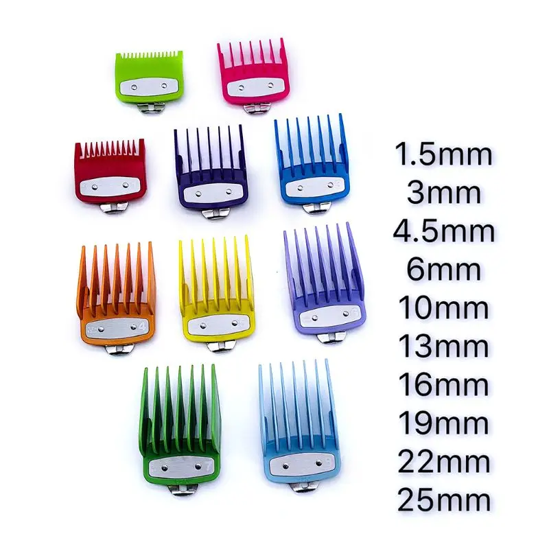 

Colorful Guide Comb Multiple Sizes Metal Limited Combs Hair Clipper Cutting Tool GXMC