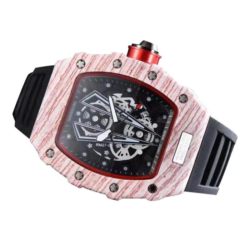 

2021 men's watch European and American carbon fiber grain fashion brand quartz watch Black pointer quartz Sports Watch