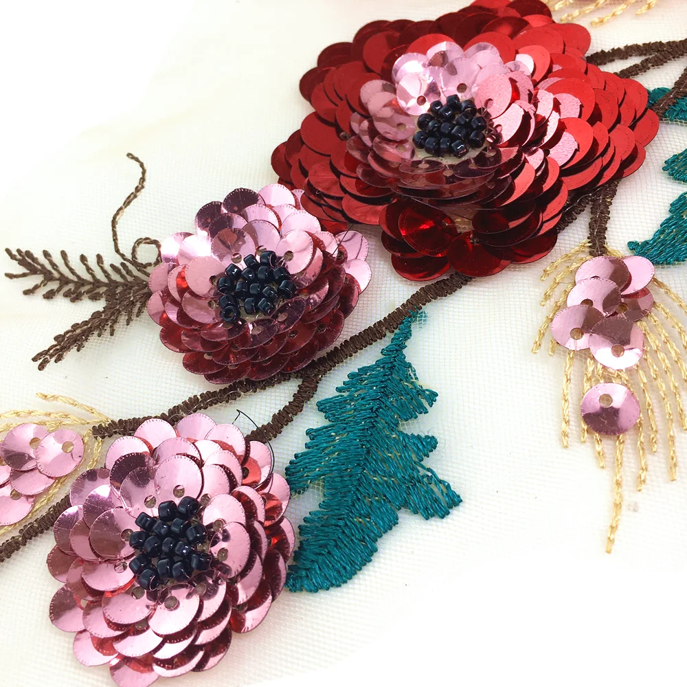 2 шт. Цветочная вышивка Кружевная аппликация | Дом и сад