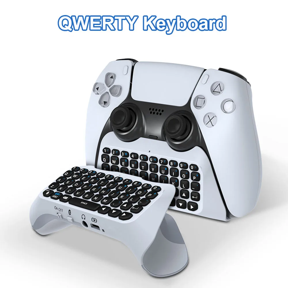 

Wireless Game Keyboard Bluetooth 3.0 Controller Chat Pad Message for PS5 Game Controller External Keyboard Built in Speaker
