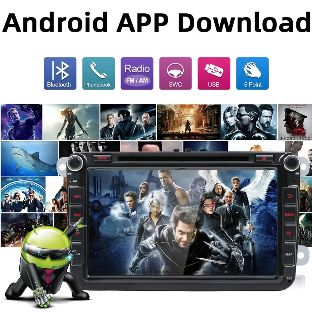 Автомобильный DVD плеер 2 Din мультимедийный видеоплеер на Android 10 8 дюймов с GPS