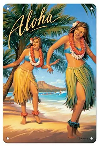 

Aloha-гавайский танец хула танцоров-Гавайская по керне Эриксон металлическая жестяная вывеска