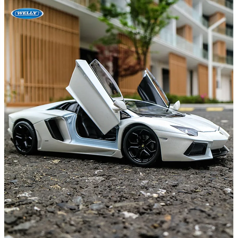 Welly 1:24 Lamborghini LP700 4 Белый брелок для автомобильных ключей имитационная модель