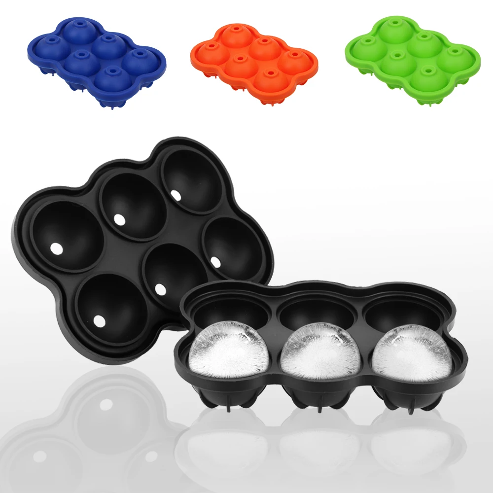 

6 Hole Silicone Ice Ball Mold for Soda Whiskey Large Size Ice Ball Maker Ice Cube Ball Bar Accessories Kitchen Tool