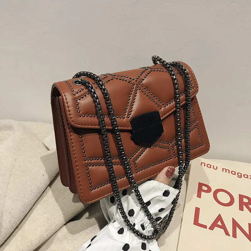 Женская Черная сумка новая модная Корейская версия почтальонка через плечо 4061