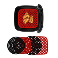 reusable air fryer inner liner steaming grid non slip silicone mat bbq baking mat oven kitchen cooking air fryer accessories 1pc