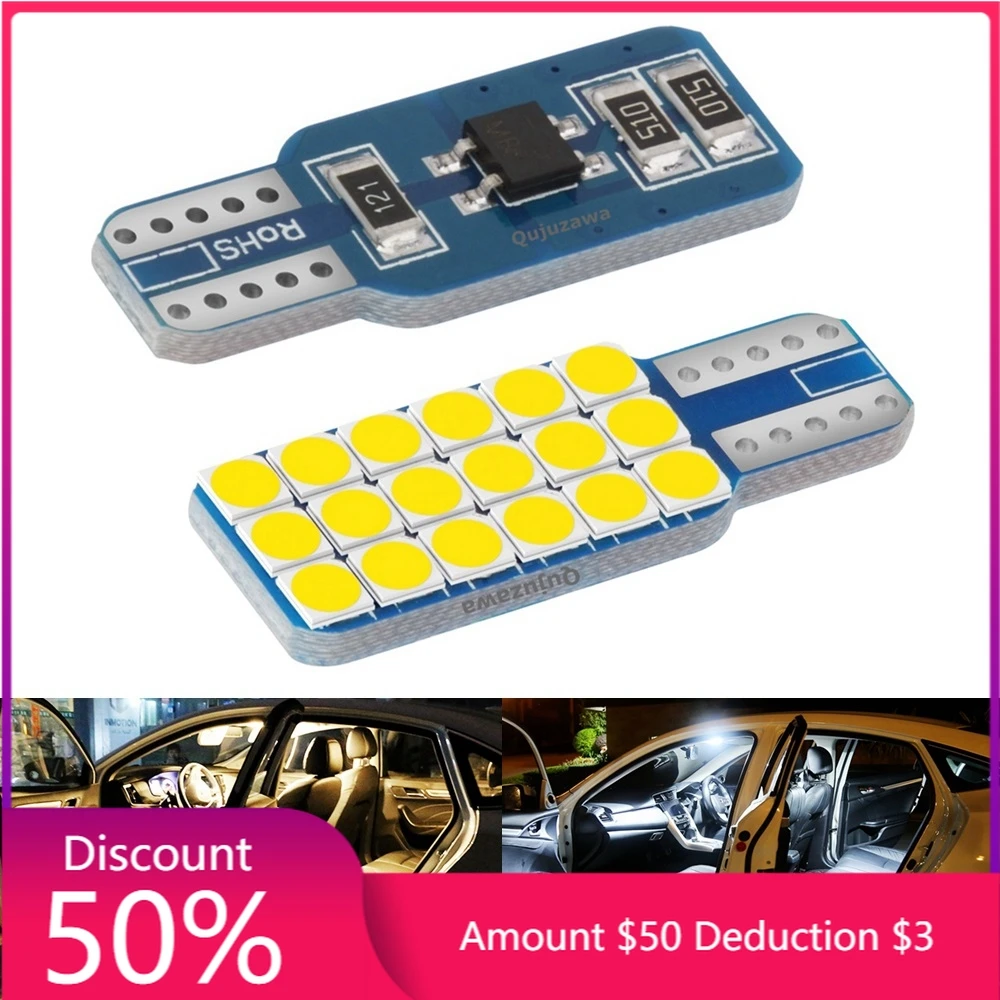 

2Pcs 2020 New T10 W5W Super Bright 3030 LED Car Interior Reading Dome Lamps Auto Luggage Compartment Light Wedge Trunk Door Bulb