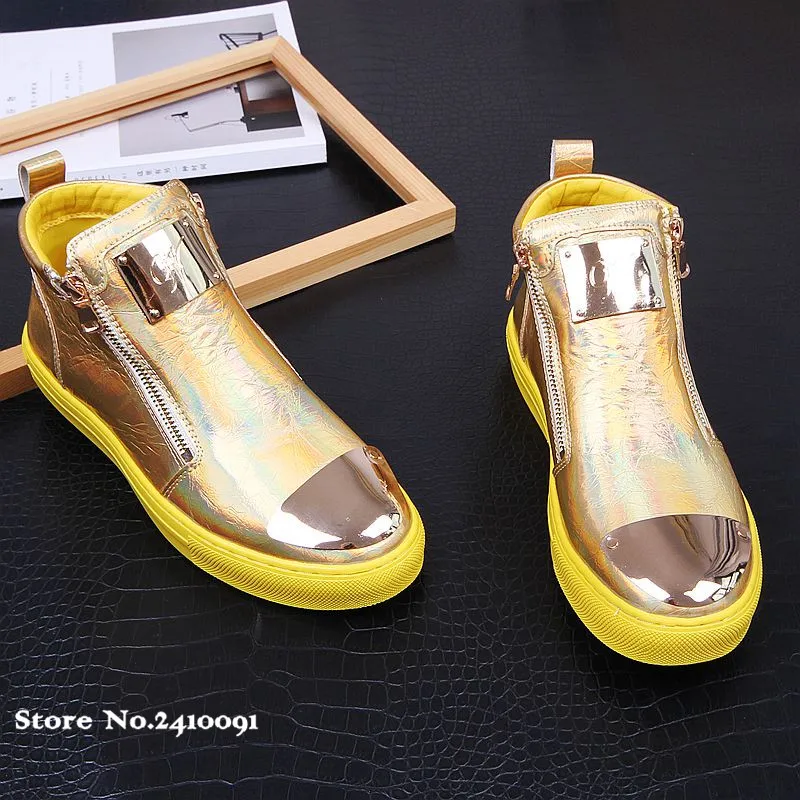 Мужские высокие кроссовки из микрофибры черные повседневные кожаные ботинки