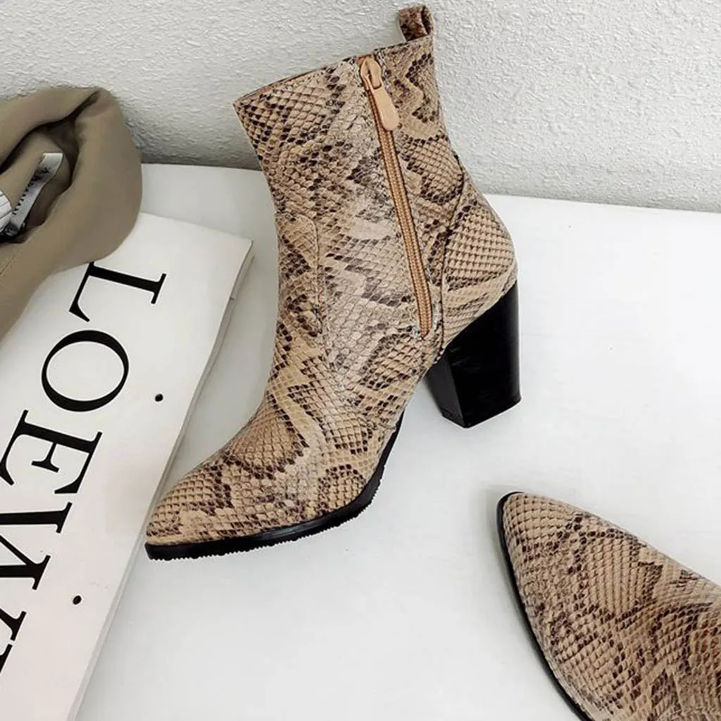 SAGACE Snakes Women Boots Ankle Female Autumn Winter Shoes Woman Colorblocks | Обувь