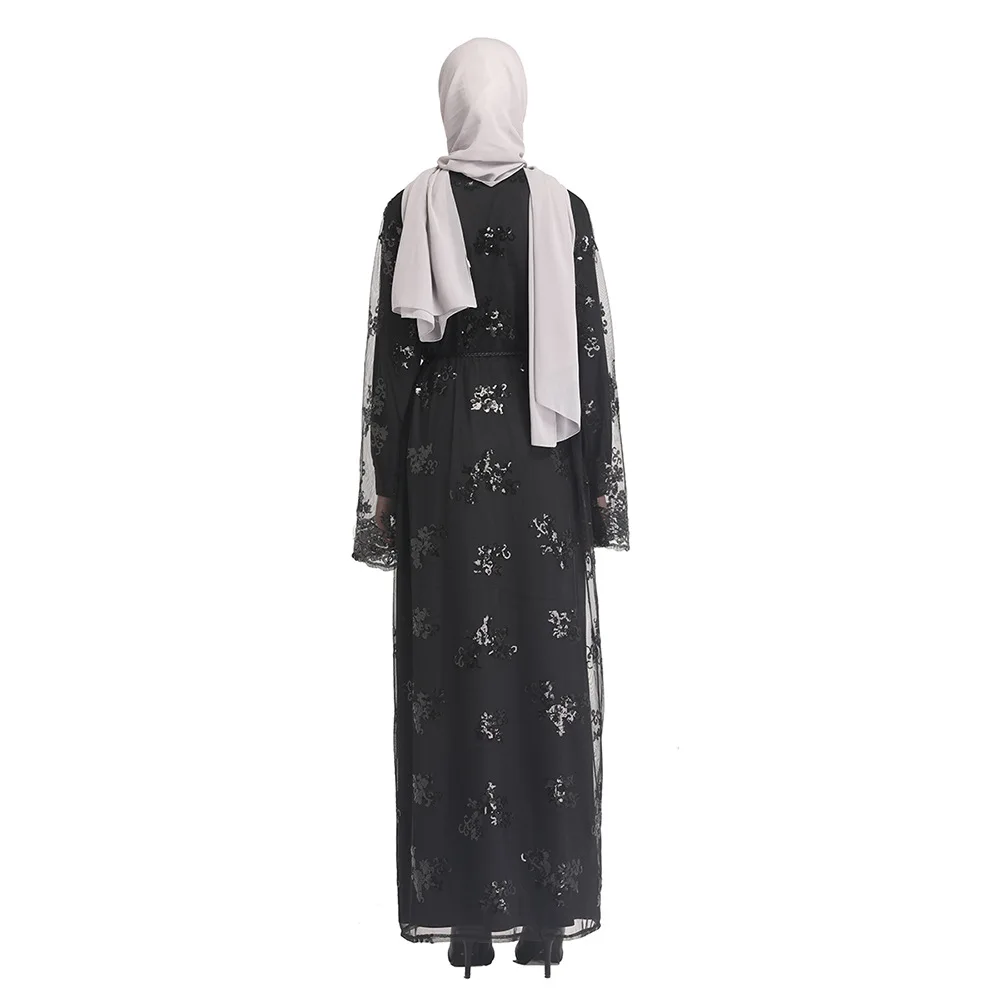 Abaya мусульманский женский кардиган длинное платье макси халат с открытой