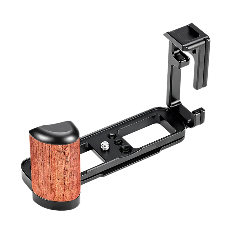 Camera Grip Base,for Fuji X-100V Camera Handle Solid Wood Vertical Camera L Bracket