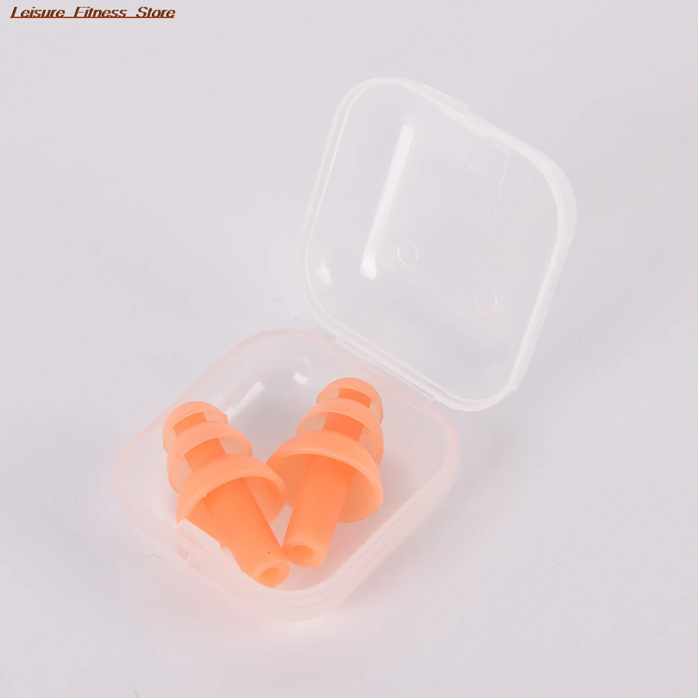 

1Pair Soft Silicone Swimming Ear Plugs Sound Noise Reduction Earplug With Retail Box for Swim Sleep Snoring